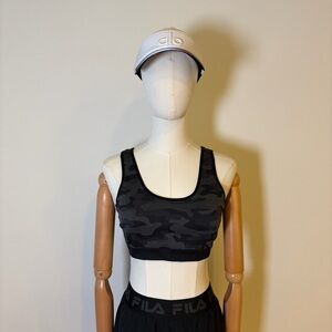 Cali Sport Camo Seamless Sports Bra - Grey/Black - Size M